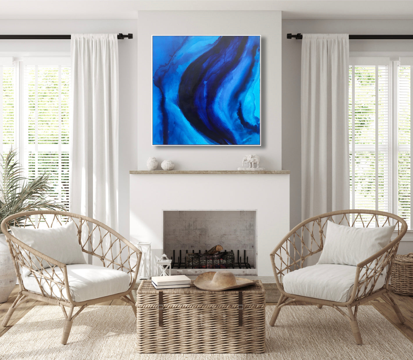 "Pacific Blue Hue" | Abstract Art Collection by Jamie Wells Artist in Ventura, CA