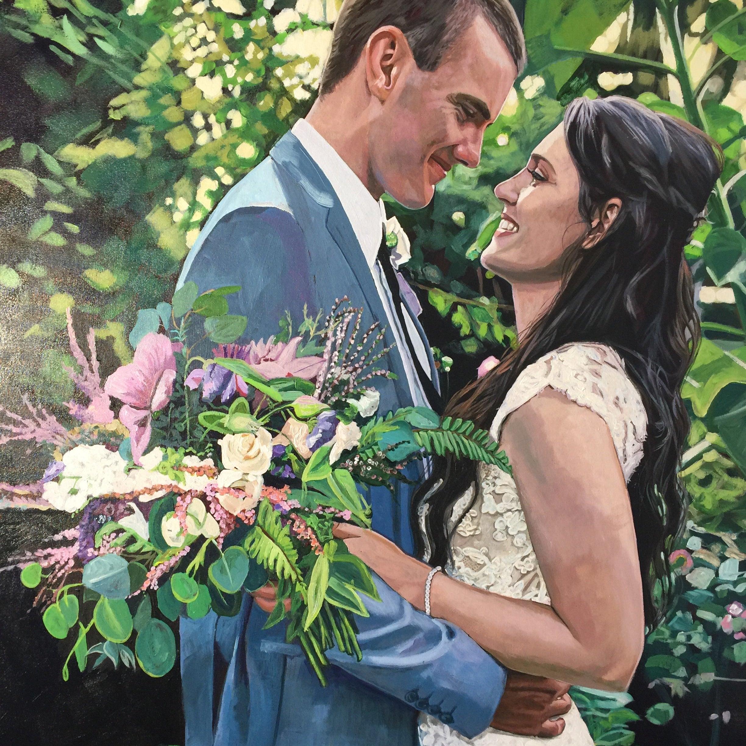 Hand-painted wedding memory created live on the big day.