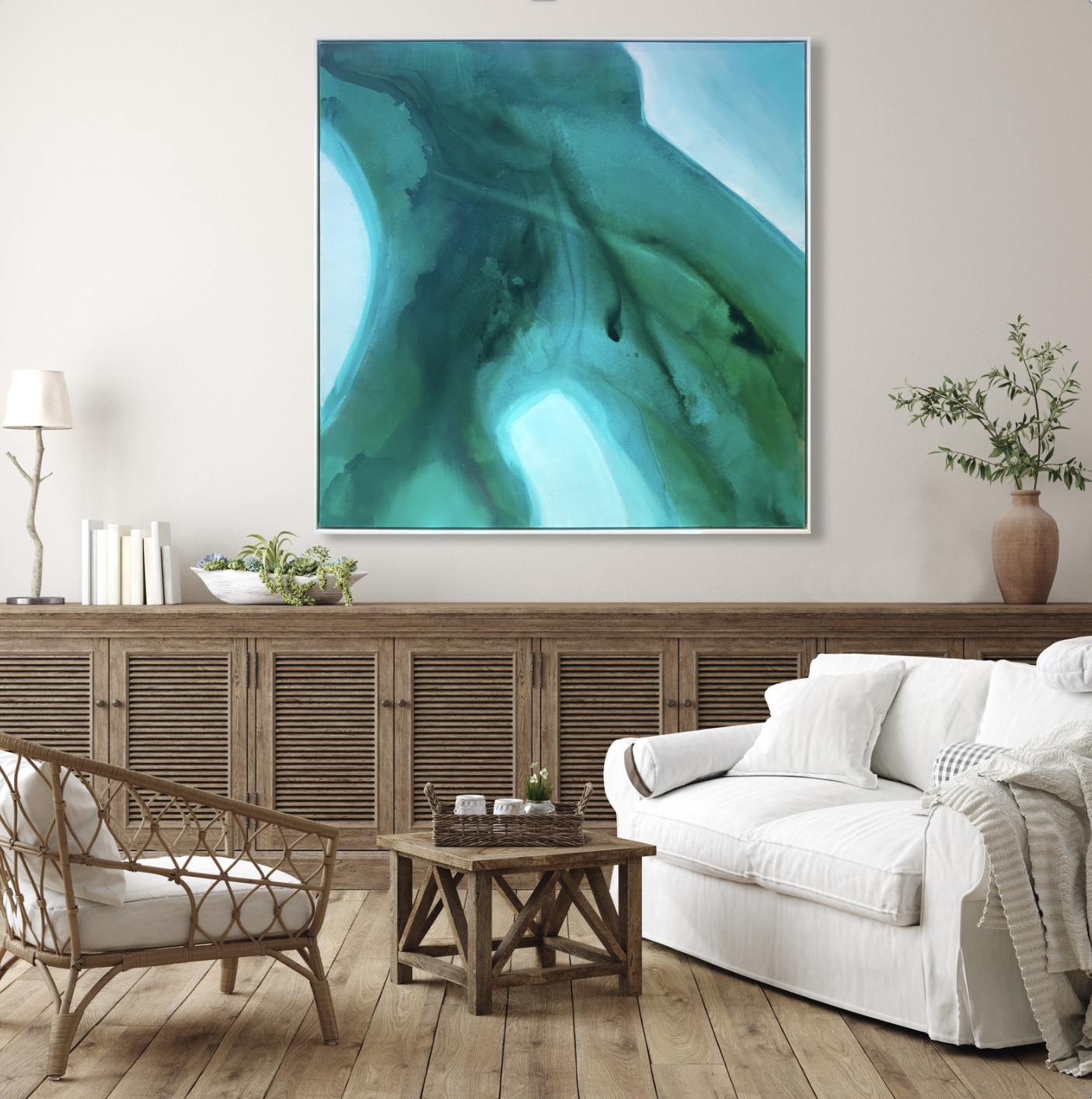 "Emerald Waters" | Abstract Art Collection by Jamie Wells Artist in Ventura, CA