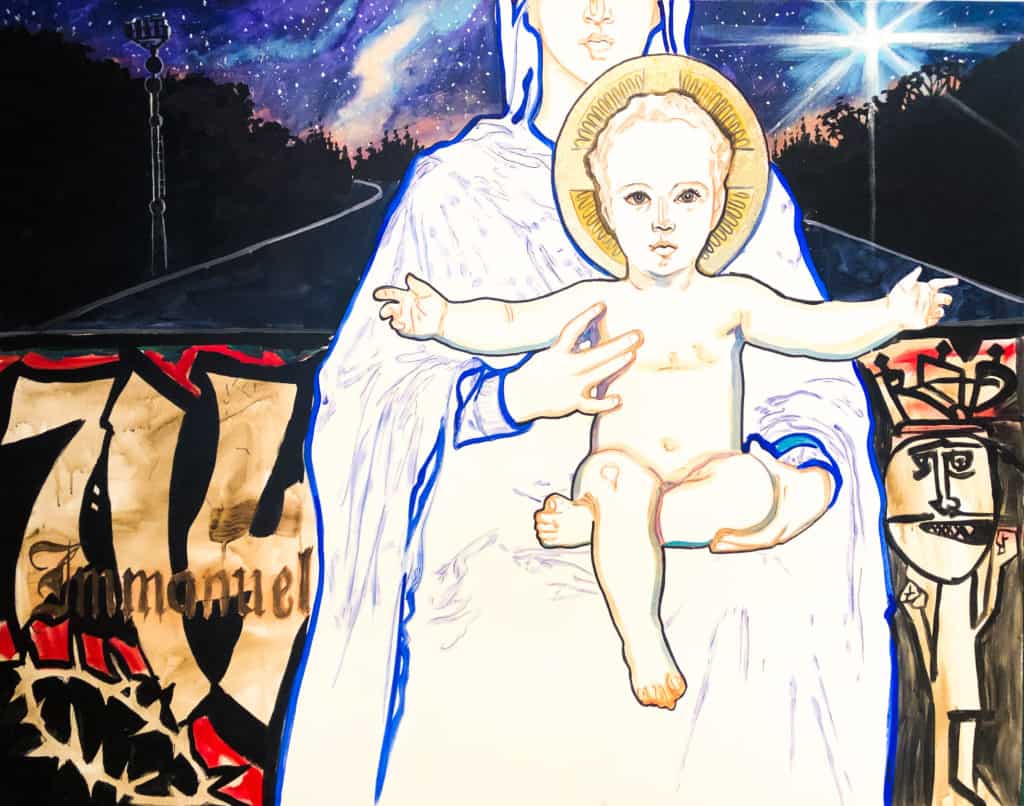 Christ Child Painted as Live Art